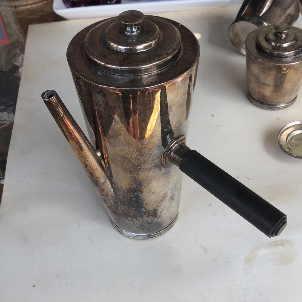 Three piece coffee set in stainless steel
